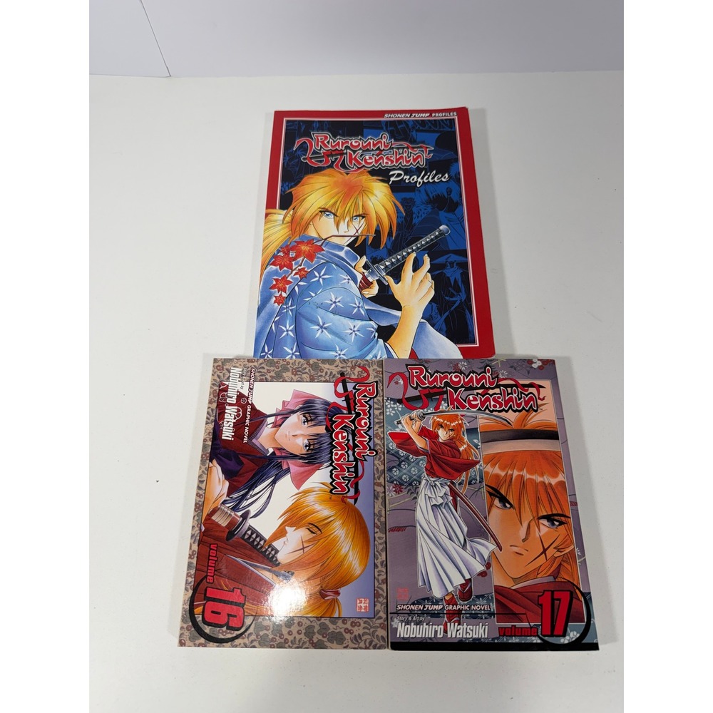 Rurouni Kenshin Manga Lot Volume 16‎ 17 & Profiles Shonen Jump Viz Media English